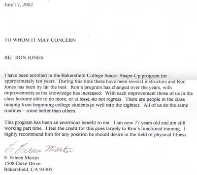 Eileen Martin Support Letter