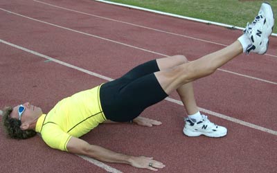 "1-Leg" Supine Bridge Exercise Photo