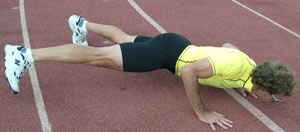 "3-Point" Push Up-Position 2 (Down)