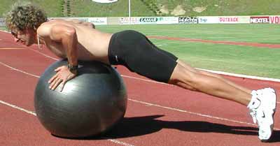 Stability Ball Push-Up: Down Position